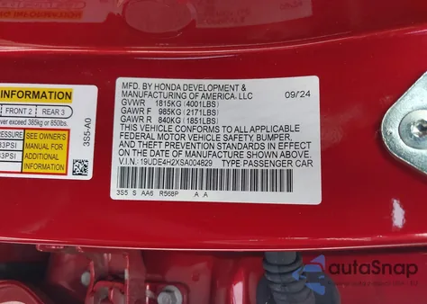 2025 Acura Integra from USA, damaged, VIN 19UDE4H2XSA004829